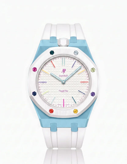 Silicone Strap & Case  Royal Pop Huit Blanc(Customize  Colors)