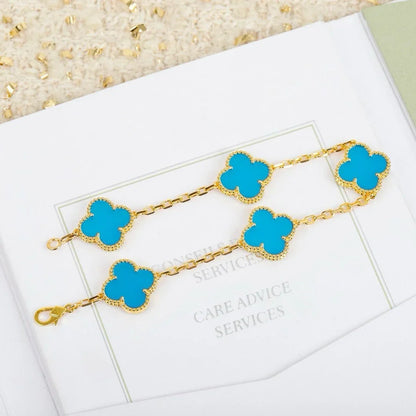 [Camiery] CLOVER 5 MOTIF TURQUOISE BRACELET COLLECTION