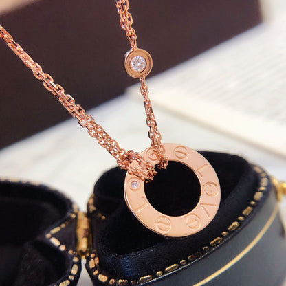 [Camiery] LOVE NECKLACE 16MM 2 DIAMONDS