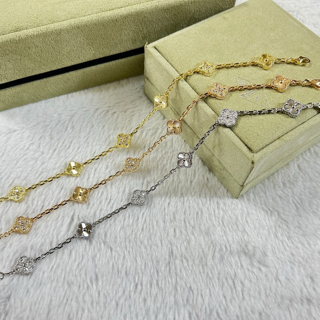 [Camiery]CLOVER 6 MOTIF DIAMOND LASER BRACELET