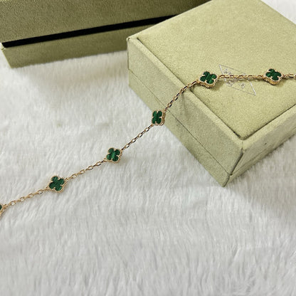 [Camiery]CLOVER 6 MOTIF MALACHITE BRACELET