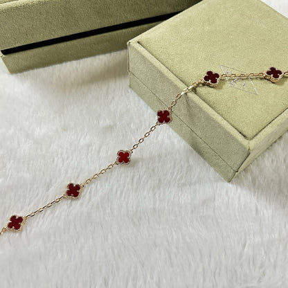 [Camiery]CLOVER 6 MOTIF RED AGATE BRACELET