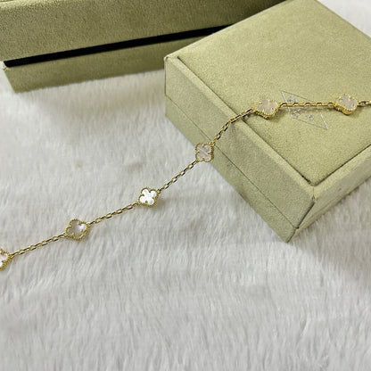 [Camiery]CLOVER 6 MOTIF WHITE MOP BRACELET