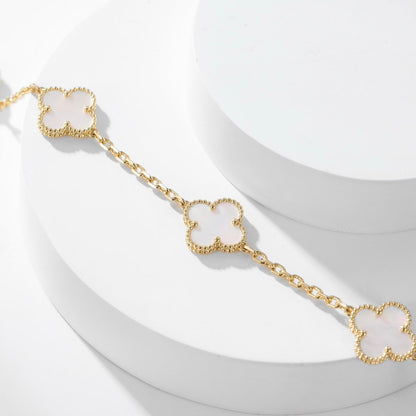 [Camiery]CLOVER 10 MOTIFS WHITE MOTHER OF PEARL NECKLACE