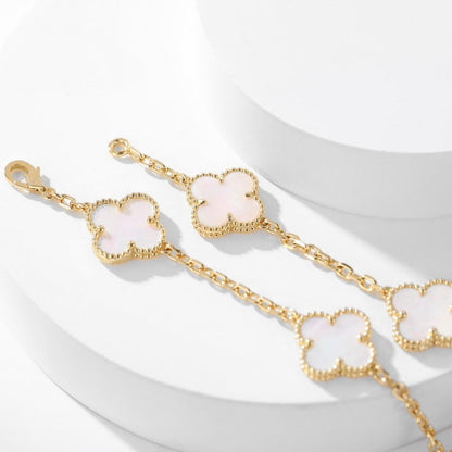 [Camiery]CLOVER 10 MOTIFS WHITE MOTHER OF PEARL NECKLACE
