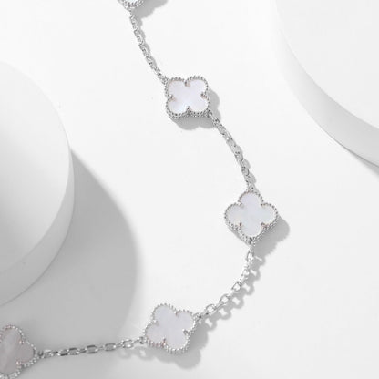 [Camiery]CLOVER 10 MOTIFS WHITE MOTHER OF PEARL NECKLACE