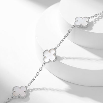 [Camiery]CLOVER 10 MOTIFS WHITE MOTHER OF PEARL NECKLACE