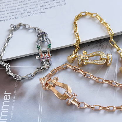 [Camiery]FORCE LARGE HORSESHOE CLASP  METAL BRACELET
