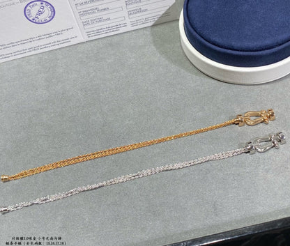 [Camiery]FORCE SMALL HORSESHOE  DIAMOND CHAIN ROPE BRACELET