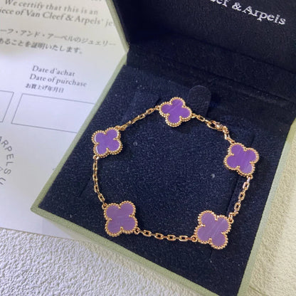[Camiery] CLOVER 5 MOTIF VIOLET BRACELET COLLECTION