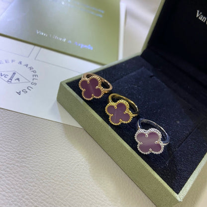 [Camiery]CLOVER  PURPLE VIOLET RING