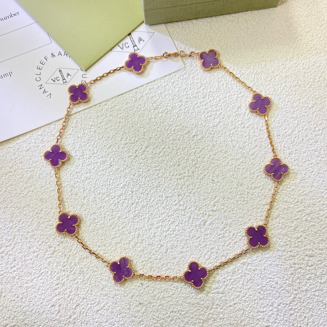 [Camiery]CLOVER 10 MOTIFS  PURPLE VIOLET  NECKLACE