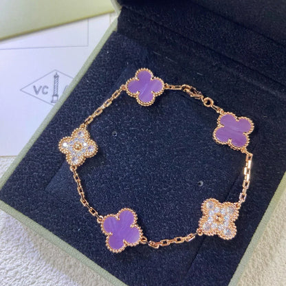 [Camiery] CLOVER 5 MOTIF VIOLET BRACELET COLLECTION