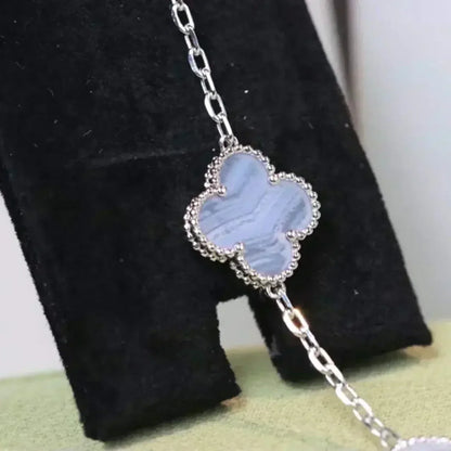 [Camiery] CLOVER 5 MOTIF PURPLE CHALCEDONY BRACELET COLLECTION