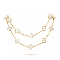 [Camiery]CLOVER 20 MOTIFS WHITE MOP NECKLACE