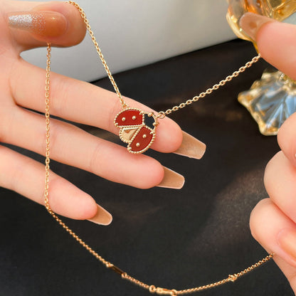 [Camiery]LUCKY  CARNELIANS LADYBUG NECKLACE