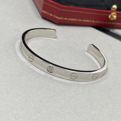 [Camiery] LOVE BRACELET 6.1MM 1 DIAMOND OPEN CUFF