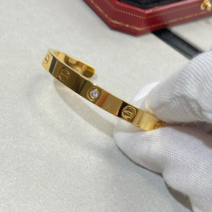 [Camiery] LOVE BRACELET 6.1MM 1 DIAMOND OPEN CUFF