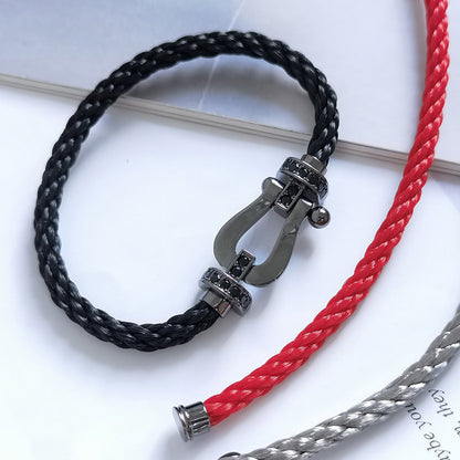 [Camiery]FORCE LARGE SERIES HORSESHOE BLACK SAMURAI BRACELET
