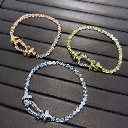 [Camiery]FORCE  LARGE HORSESHOE FULL DIAMOND TENNIS BRACELET