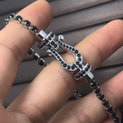 [Camiery]FORCE  LARGE HORSESHOE FULL DIAMOND TENNIS BRACELET