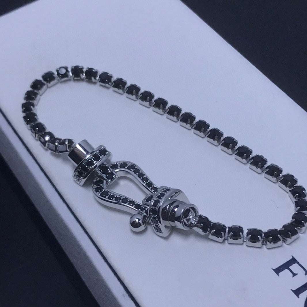 [Camiery]FORCE  LARGE HORSESHOE FULL DIAMOND TENNIS BRACELET