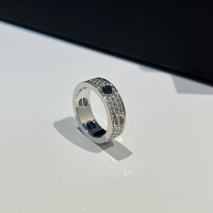 [Camiery] LOVE RING 5.5MM DIAMONDS PAVED CERAMIC