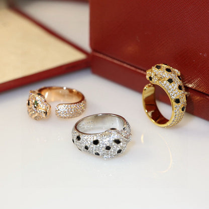 [Camiery] PANTHERE SPOTTED FULL DIAMOND MEDIUM RING