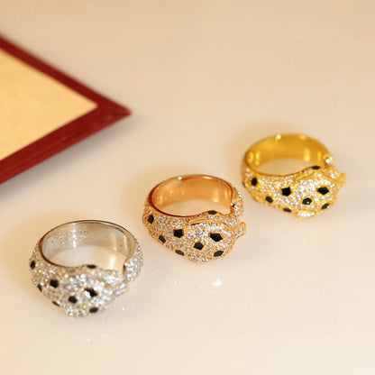 [Camiery] PANTHERE SPOTTED FULL DIAMOND MEDIUM RING