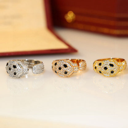 [Camiery] PANTHERE SPOTTED FULL DIAMOND MEDIUM RING