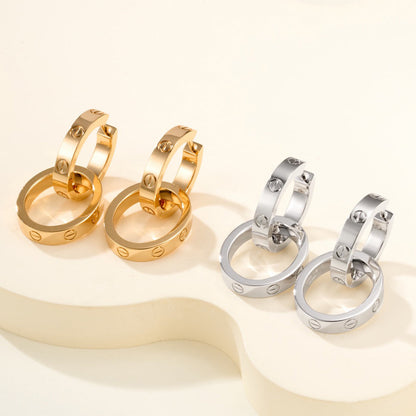 [Camiery] LOVE 3.3MM DANGLE EARRINGS