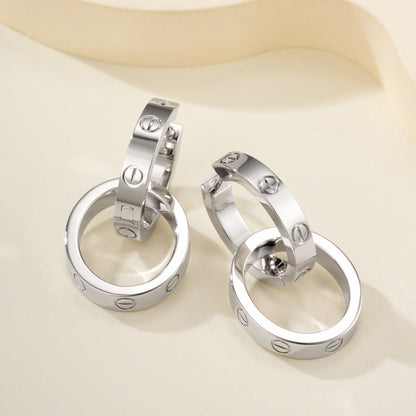 [Camiery] LOVE 3.3MM DANGLE EARRINGS