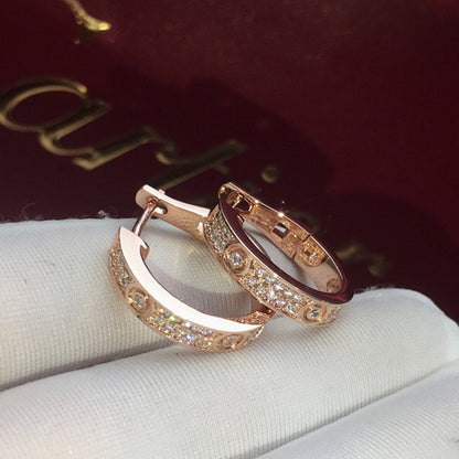 [Camiery] LOVE 5.5MM DIAMOND PAVED EARRINGS