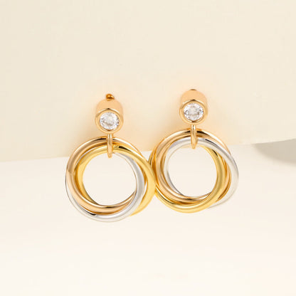 [Camiery] TRINITY ON DIAMOND  EARRINGS
