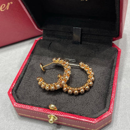 [Camiery] CLASH FULL DIAMOND MEDIUM EARRINGS