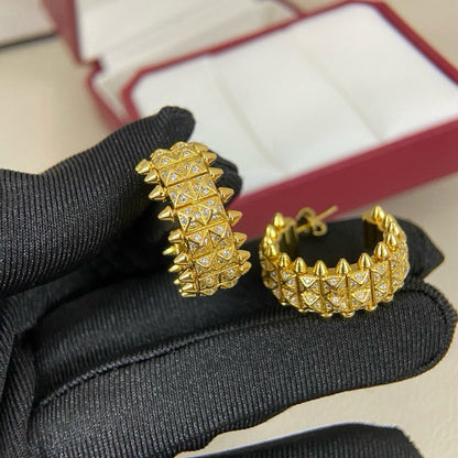[Camiery] CLASH 9.2MM FULL DIAMOND DOUBLE ROW EARRINGS