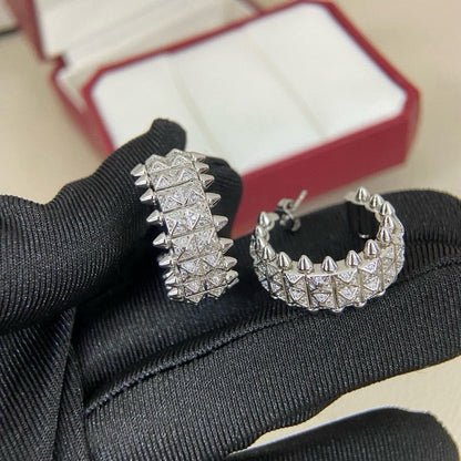 [Camiery] CLASH 9.2MM FULL DIAMOND DOUBLE ROW EARRINGS