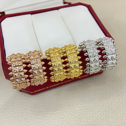 [Camiery] CLASH 9.2MM FULL DIAMOND DOUBLE ROW EARRINGS