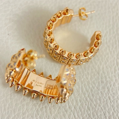 [Camiery] CLASH 9.2MM FULL DIAMOND DOUBLE ROW EARRINGS