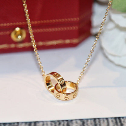 [Camiery] LOVE DOUBLE RING NECKLACE