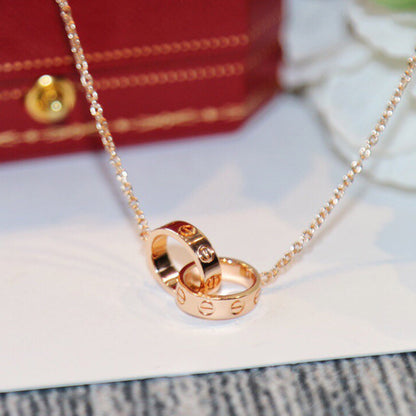[Camiery] LOVE DOUBLE RING NECKLACE