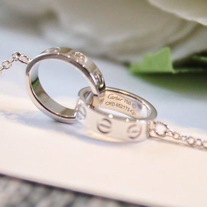 [Camiery] LOVE DOUBLE RING NECKLACE