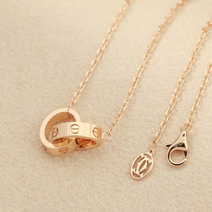 [Camiery] LOVE DOUBLE RING NECKLACE