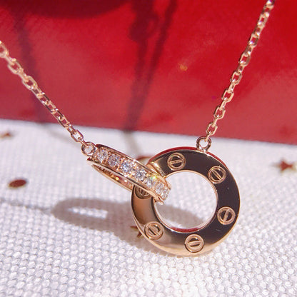 [Camiery] LOVE  FULL DIAMOND PENDANT NECKLACE