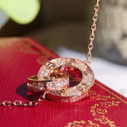 [Camiery] LOVE  FULL DIAMOND PENDANT NECKLACE