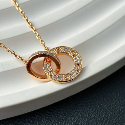 [Camiery] LOVE  FULL DIAMOND PENDANT NECKLACE