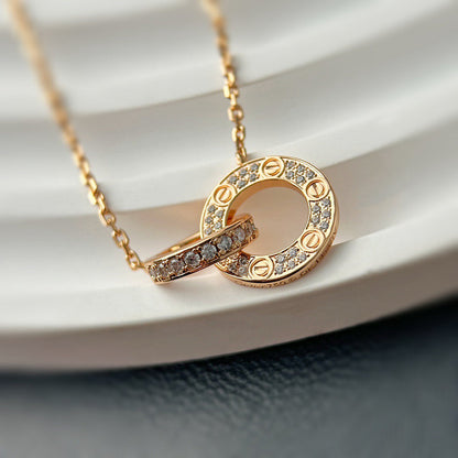 [Camiery] LOVE  FULL DIAMOND PENDANT NECKLACE