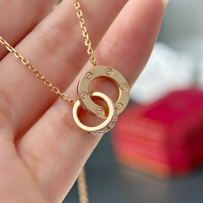[Camiery] LOVE  FULL DIAMOND PENDANT NECKLACE
