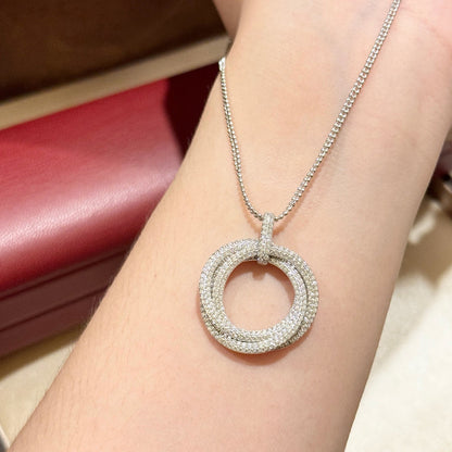 [Camiery] TRINITY LARGE FULL DIAMOND  NECKLACE