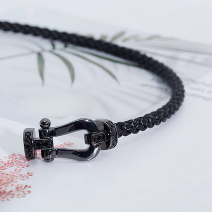 [Camiery]FORCE LARGE SERIES HORSESHOE BLACK SAMURAI BRACELET